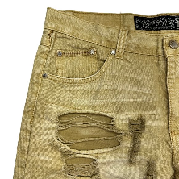 Heritage America Destroyed Denim Shorts (36) - Picture 3 of 11